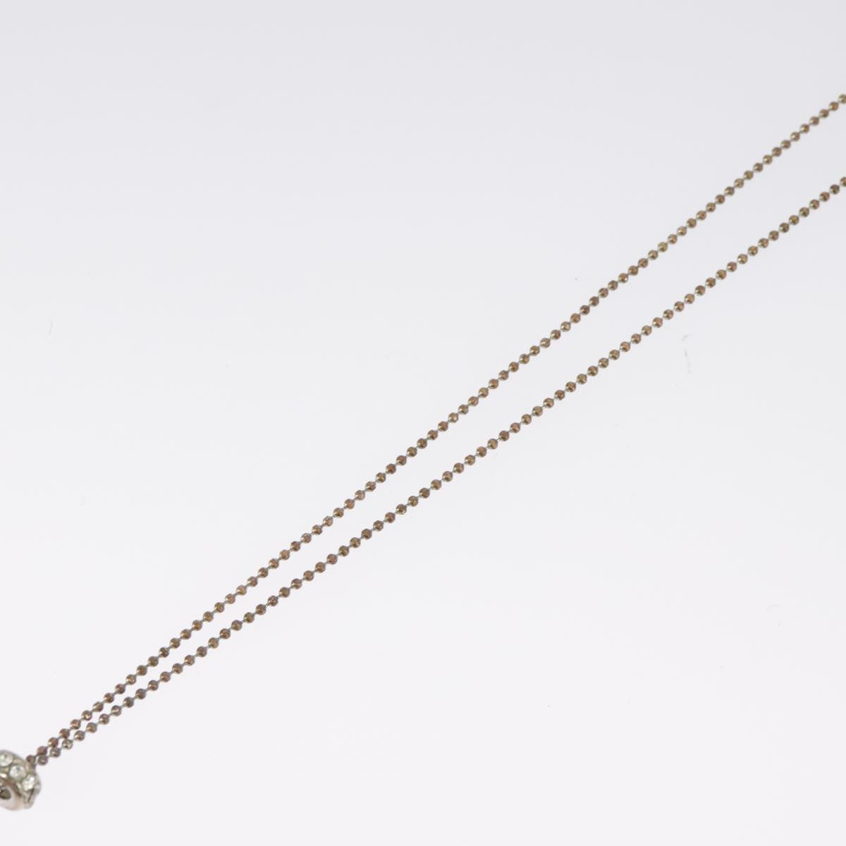 Christian Dior Necklace metal Silver tone Auth 99445