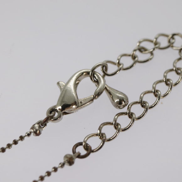 Christian Dior Necklace metal Silver tone Auth 99445