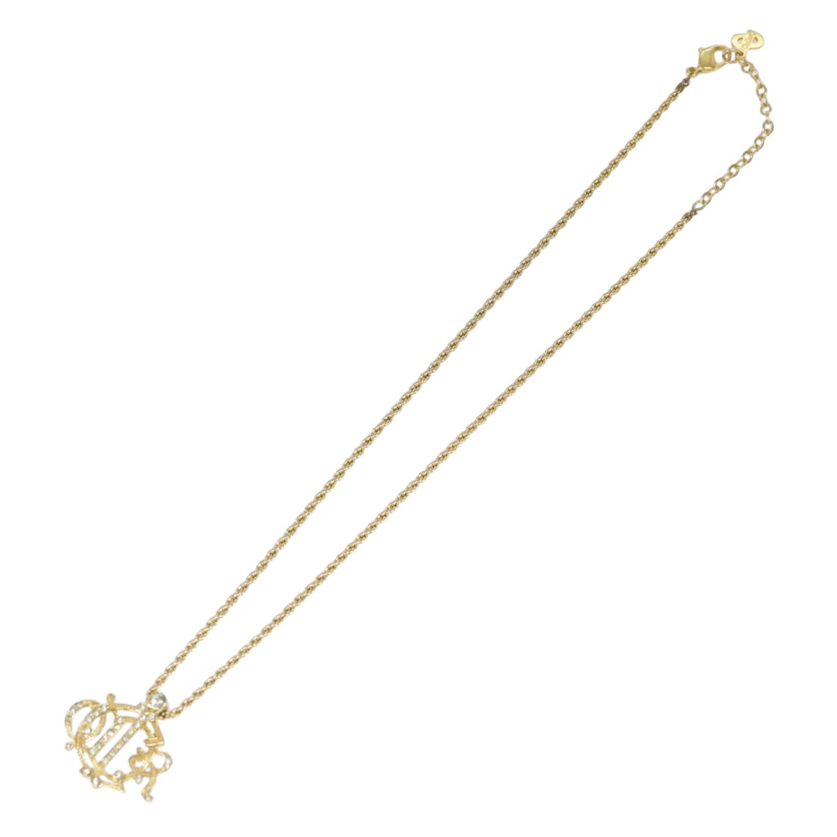 Christian Dior Necklace metal Gold Tone Auth 99452