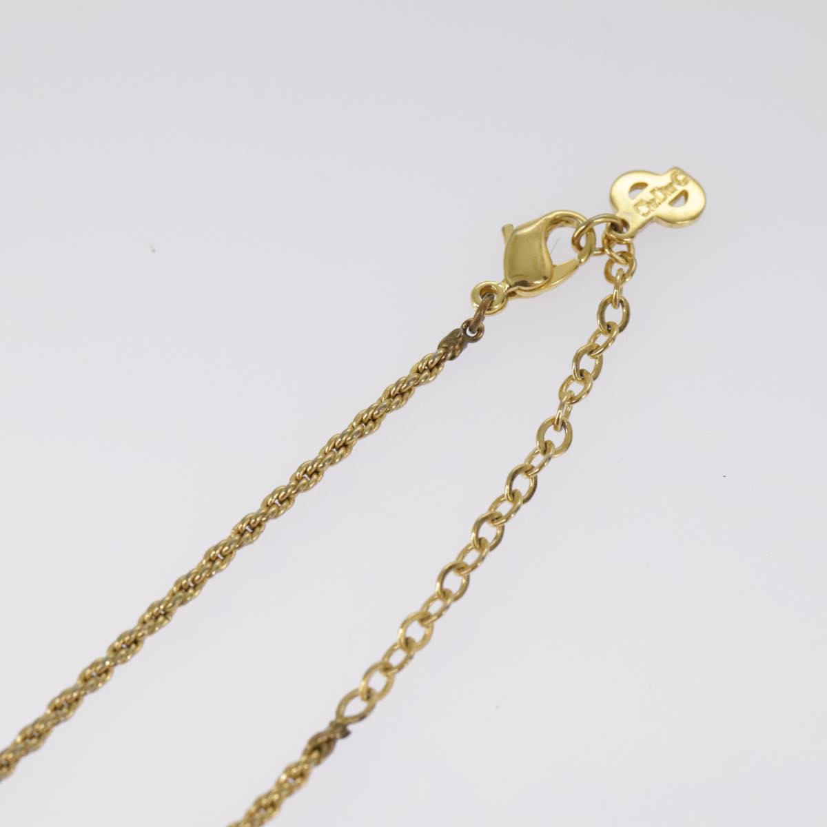 Christian Dior Necklace metal Gold Tone Auth 99452