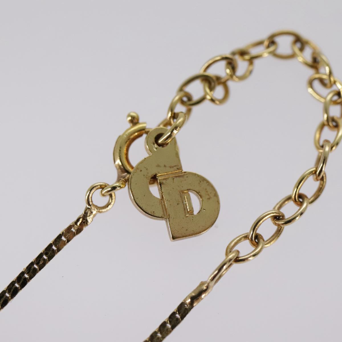 Christian Dior Necklace metal Gold Tone Auth 99453