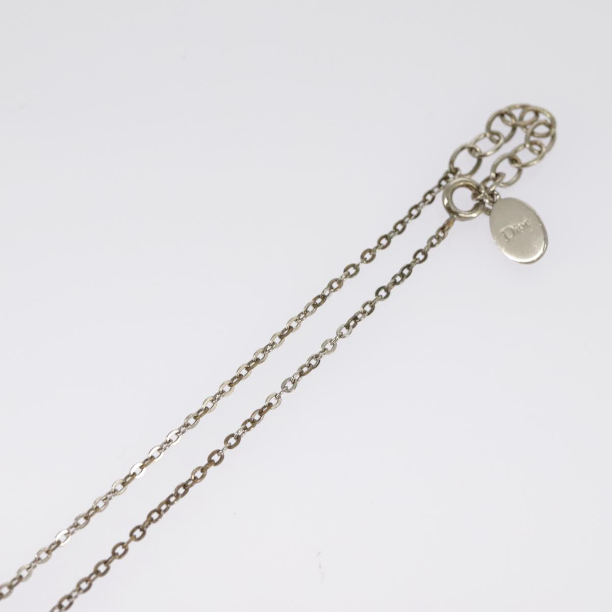 Christian Dior Necklace metal Silver tone Auth 99458