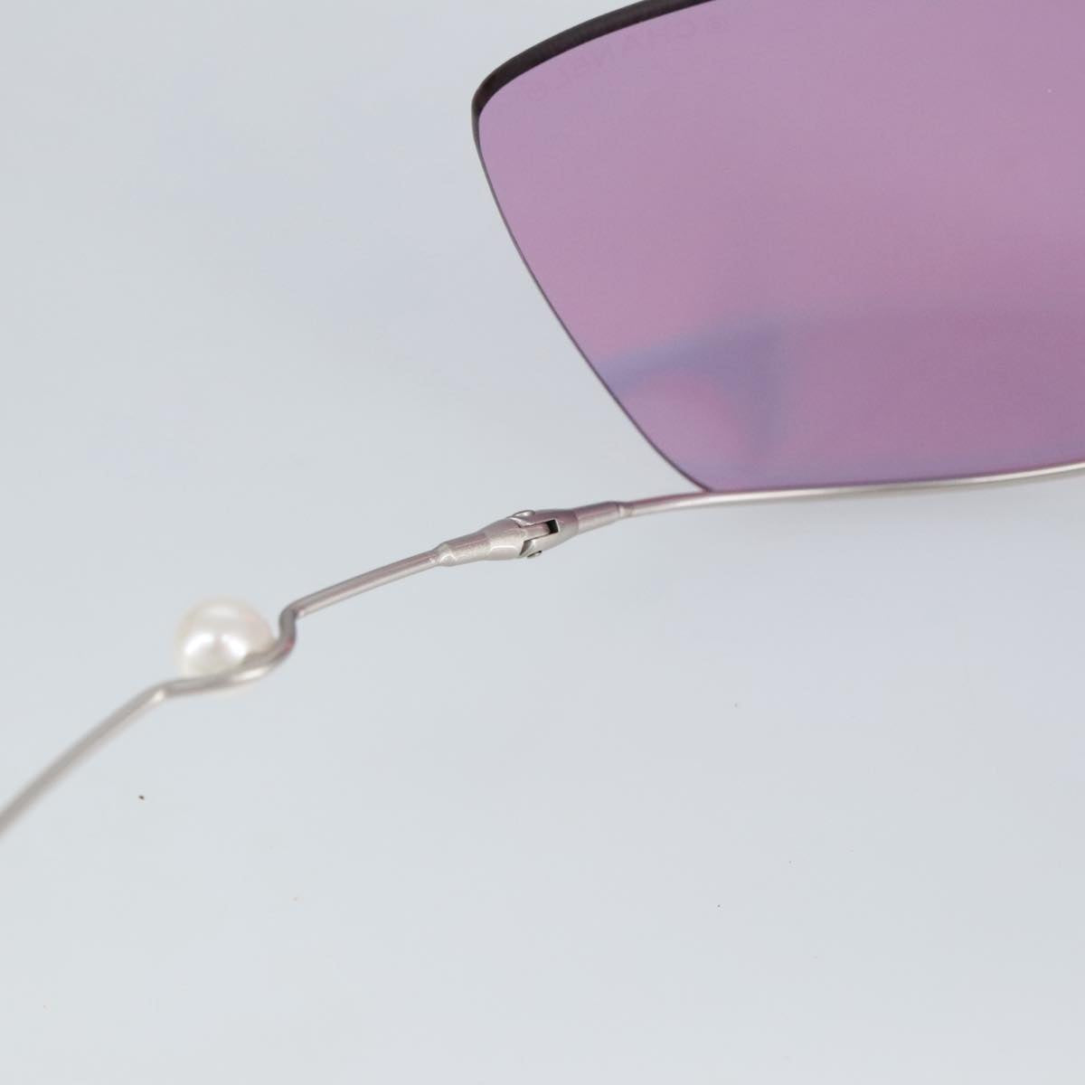 CHANEL Sunglasses metal Pink CC Auth 99475