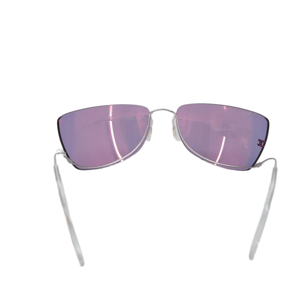 CHANEL Sunglasses metal Pink CC Auth 99475 - 0