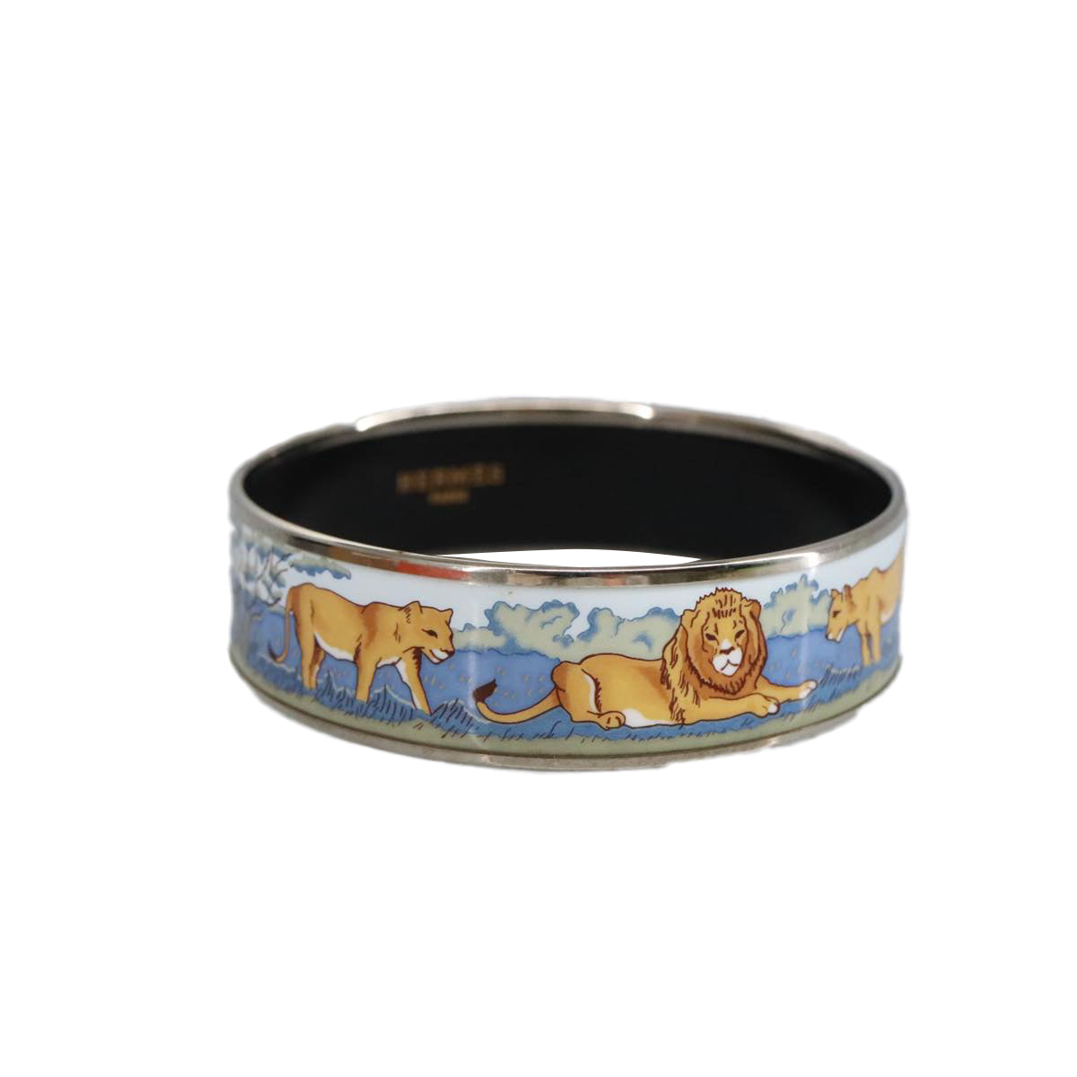 HERMES Emile Bangle metal Blue Auth 99477