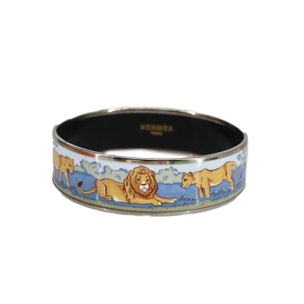 HERMES Emile Bangle metal Blue Auth 99477 - 0