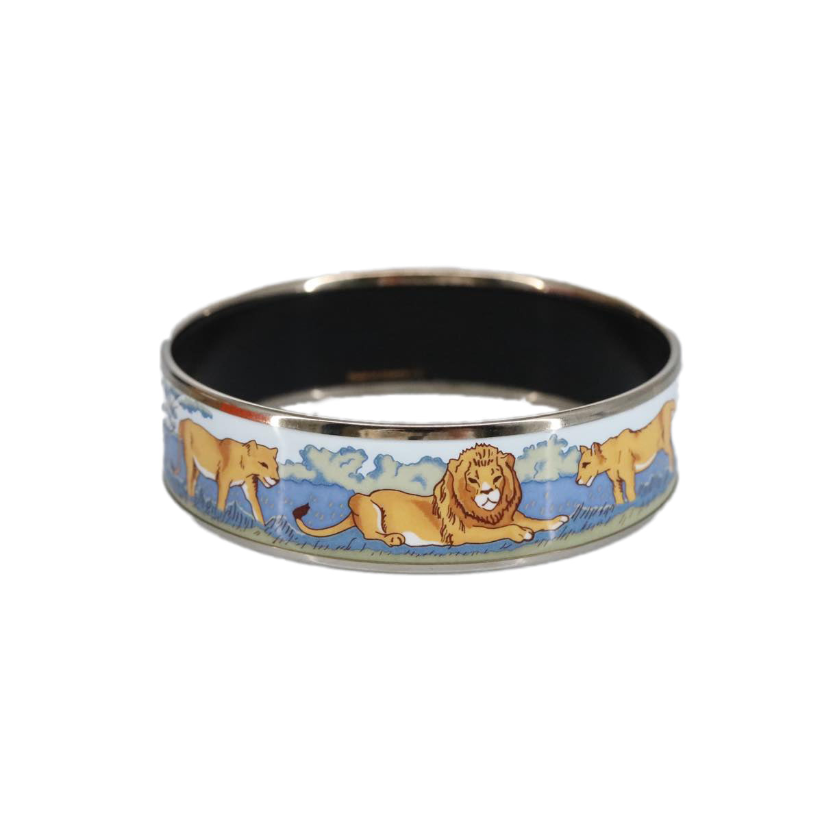 HERMES Emile Bangle metal Blue Auth 99477