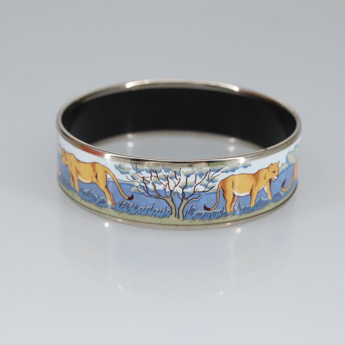 HERMES Emile Bangle metal Blue Auth 99477