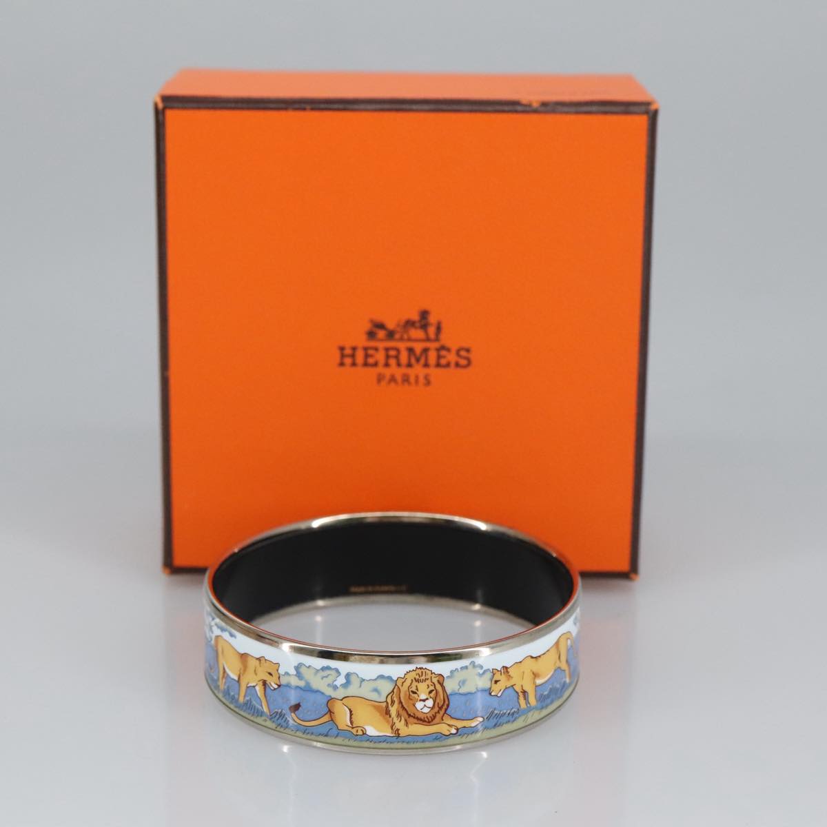 HERMES Emile Bangle metal Blue Auth 99477