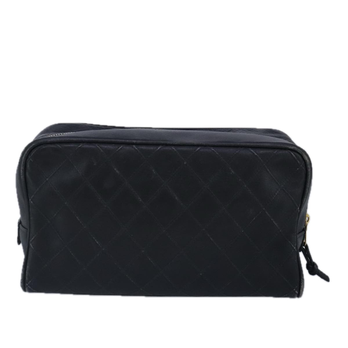 CHANEL Clutch Bag Lamb Skin Black CC Auth 99481 - 0