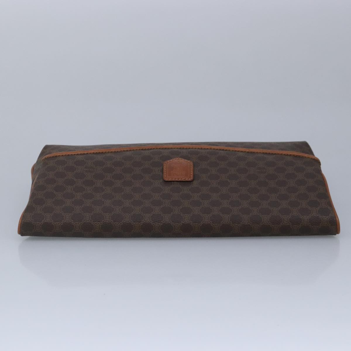 CELINE Macadam Canvas Clutch Bag Brown Auth 99484