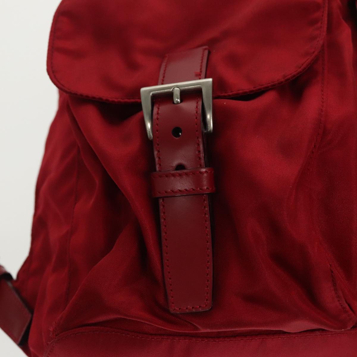 PRADA Backpack Nylon Red Auth 99487