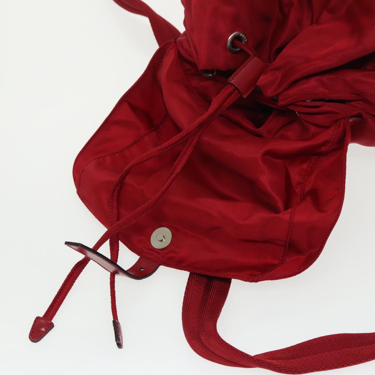 PRADA Backpack Nylon Red Auth 99487