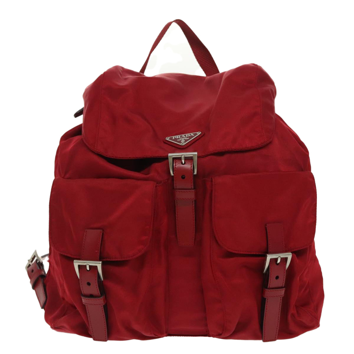 PRADA Backpack Nylon Red Auth 99487