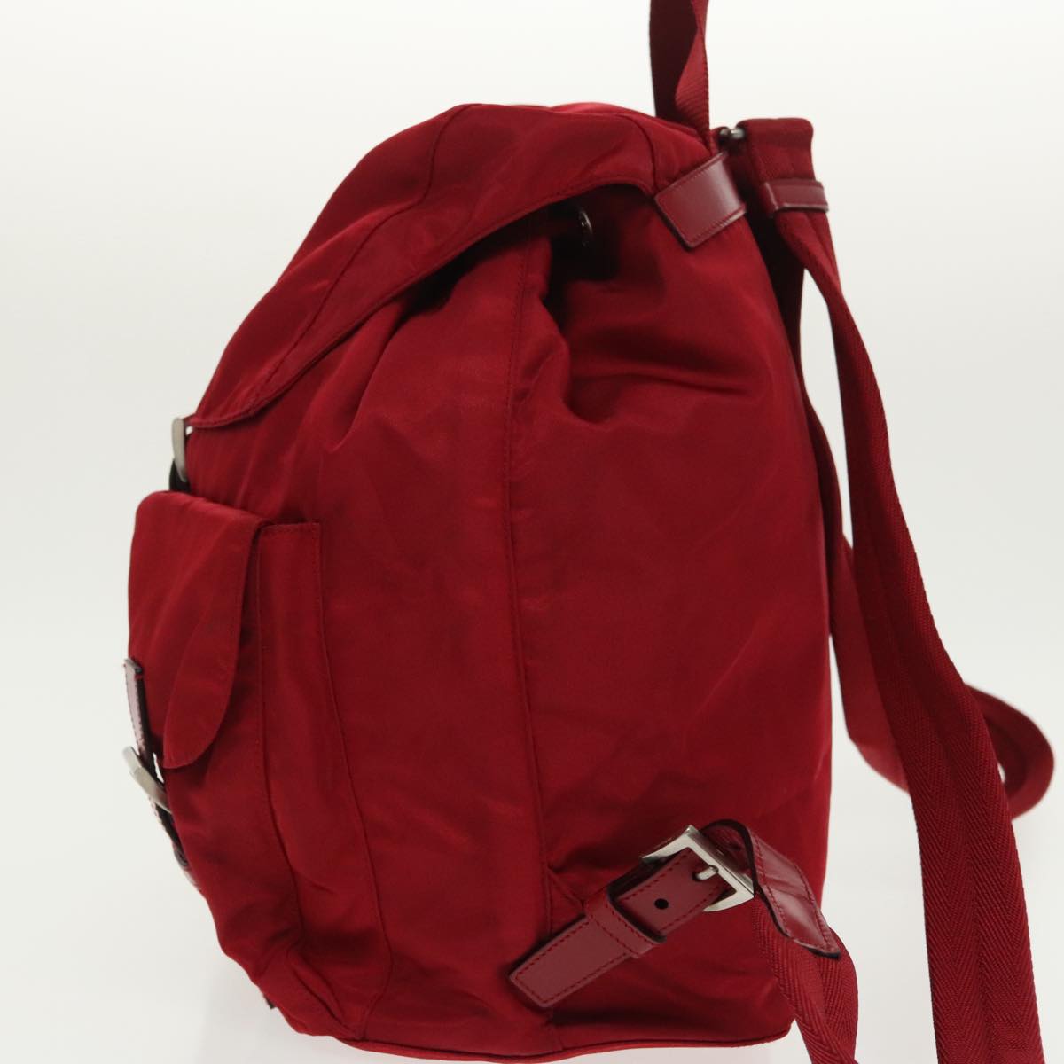 PRADA Backpack Nylon Red Auth 99487