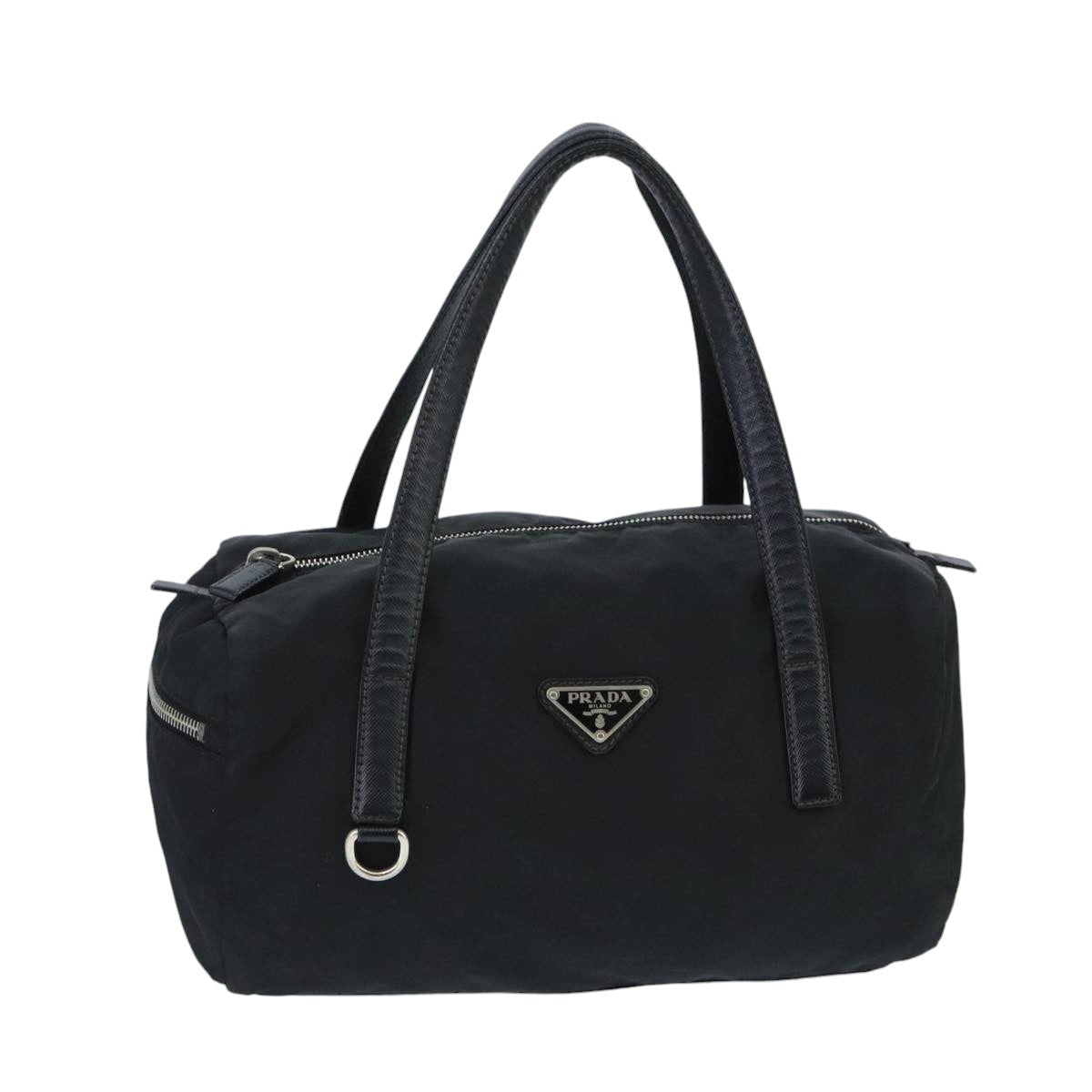 PRADA Shoulder Bag Nylon Black Silver Auth 99489