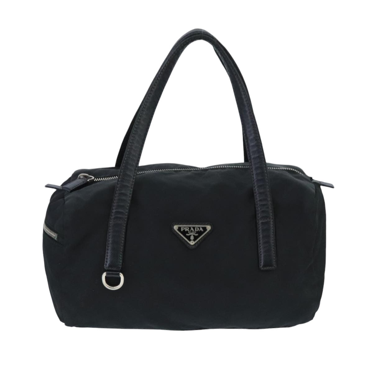 PRADA Shoulder Bag Nylon Black Silver Auth 99489 - 0