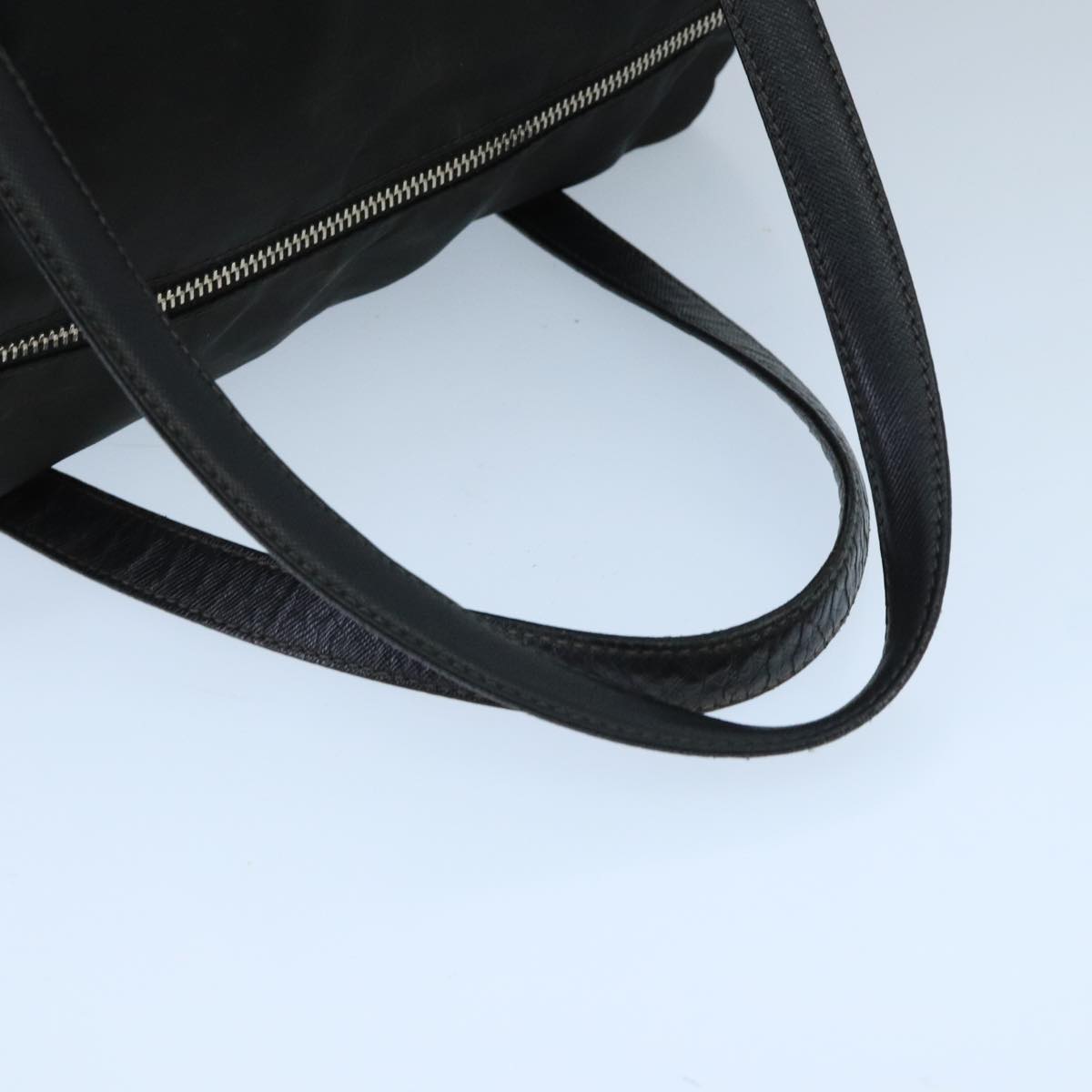 PRADA Shoulder Bag Nylon Black Silver Auth 99489