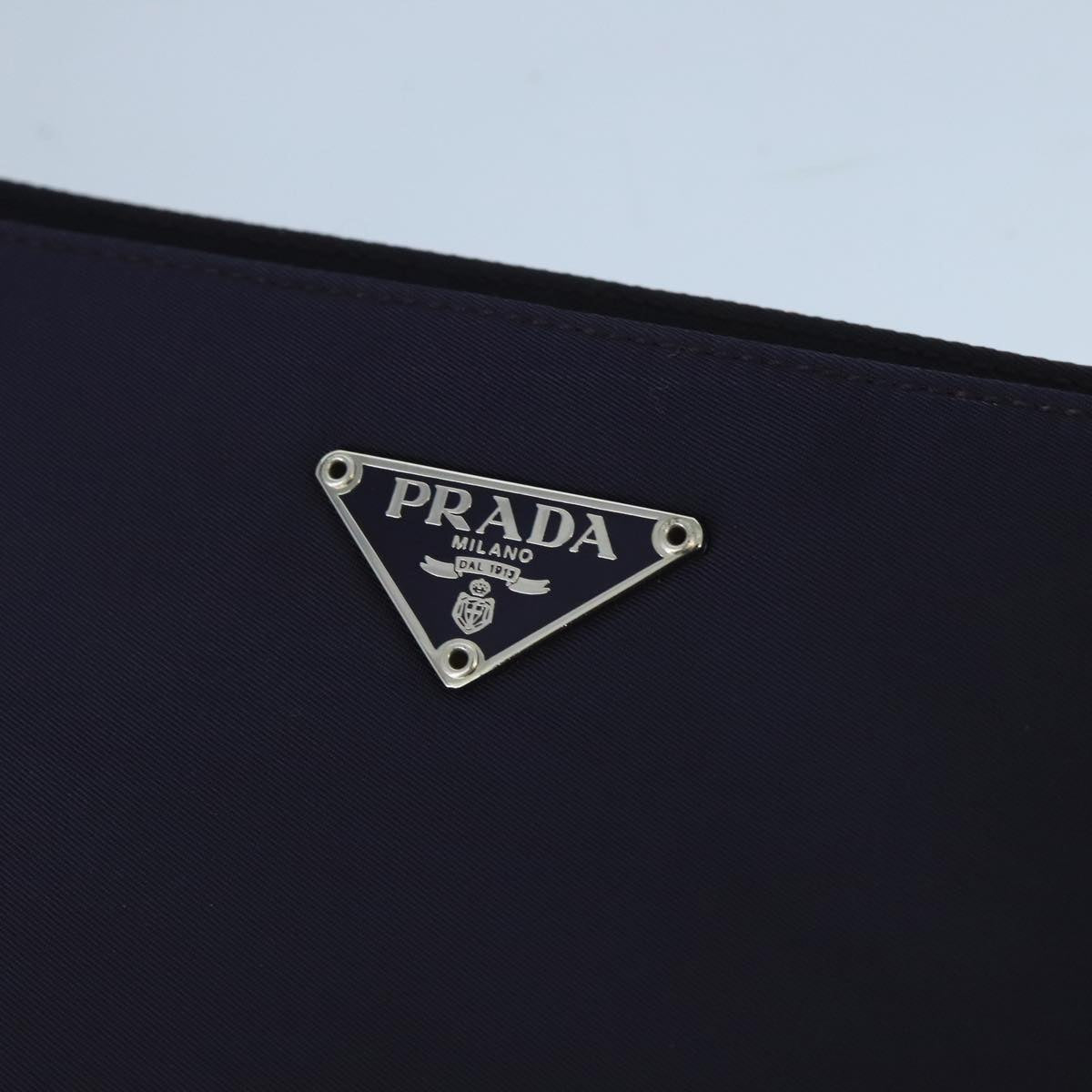 PRADA Shoulder Bag Nylon Silver Violet Auth 99495