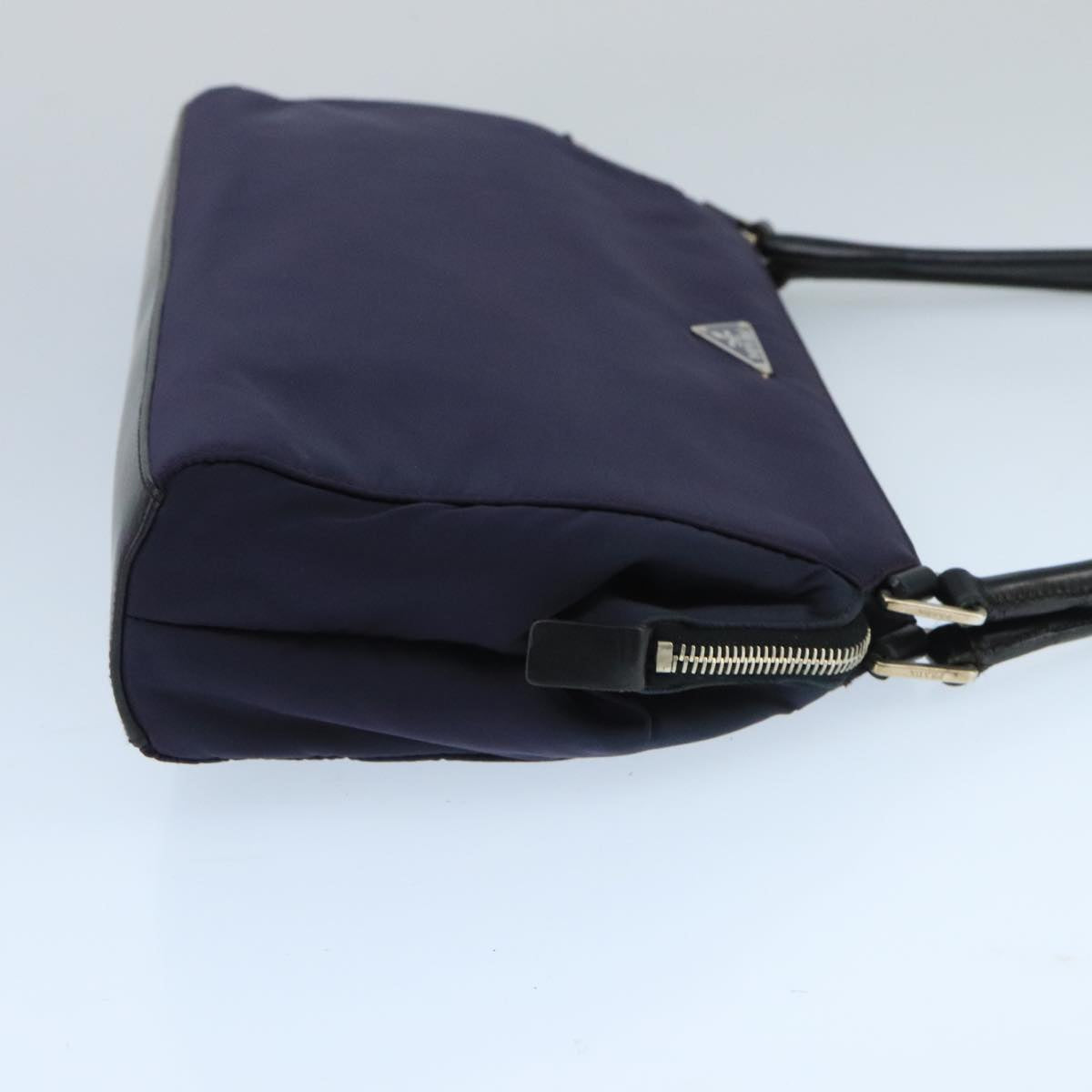 PRADA Shoulder Bag Nylon Silver Violet Auth 99495