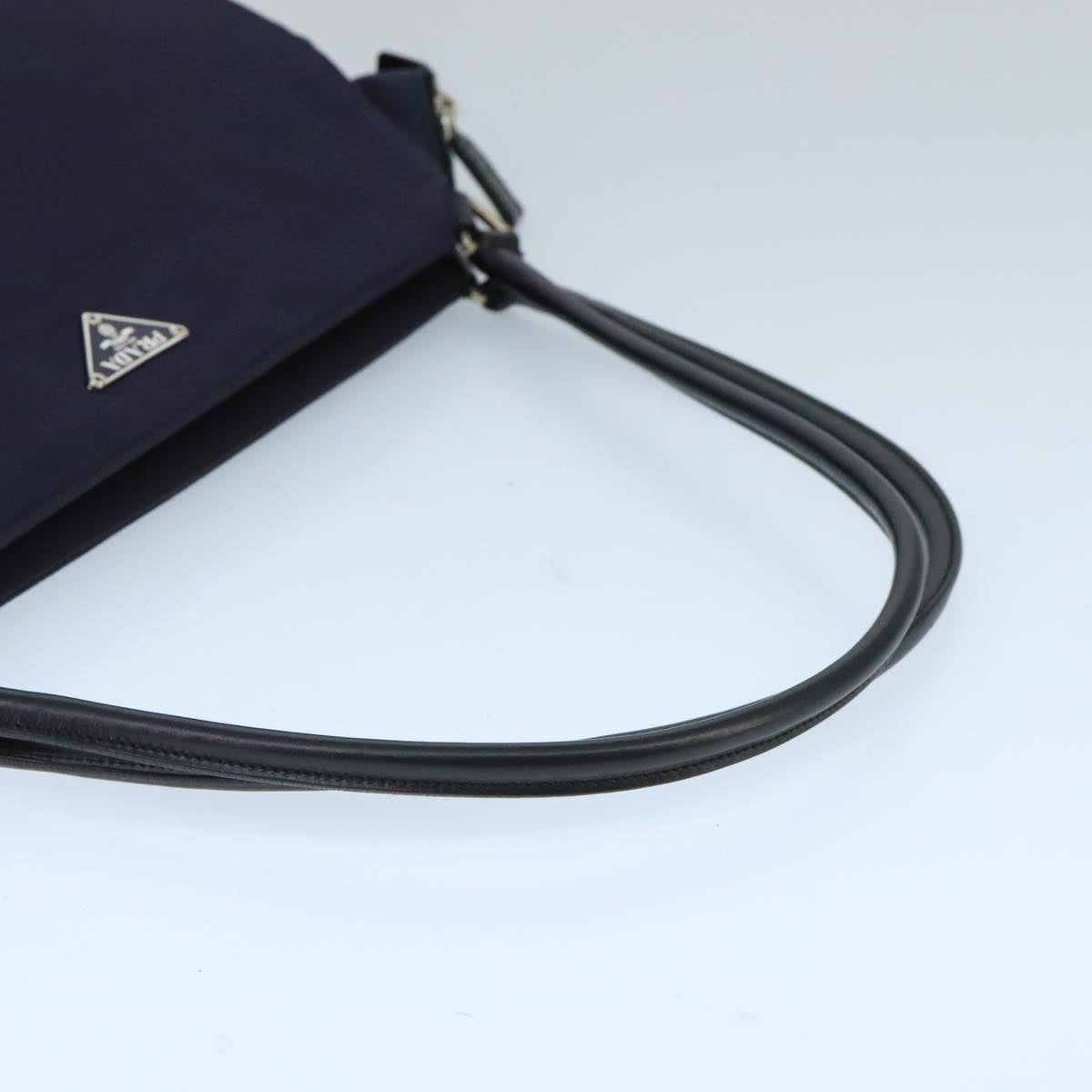 PRADA Shoulder Bag Nylon Silver Violet Auth 99495