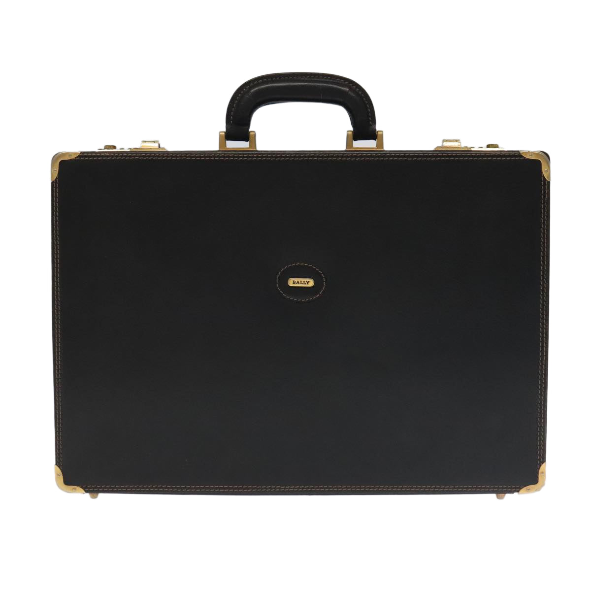 BALLY Attache Case Trunk Leather Black Auth 99500 - 0