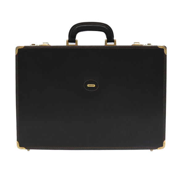 BALLY Attache Case Trunk Leather Black Auth 99500