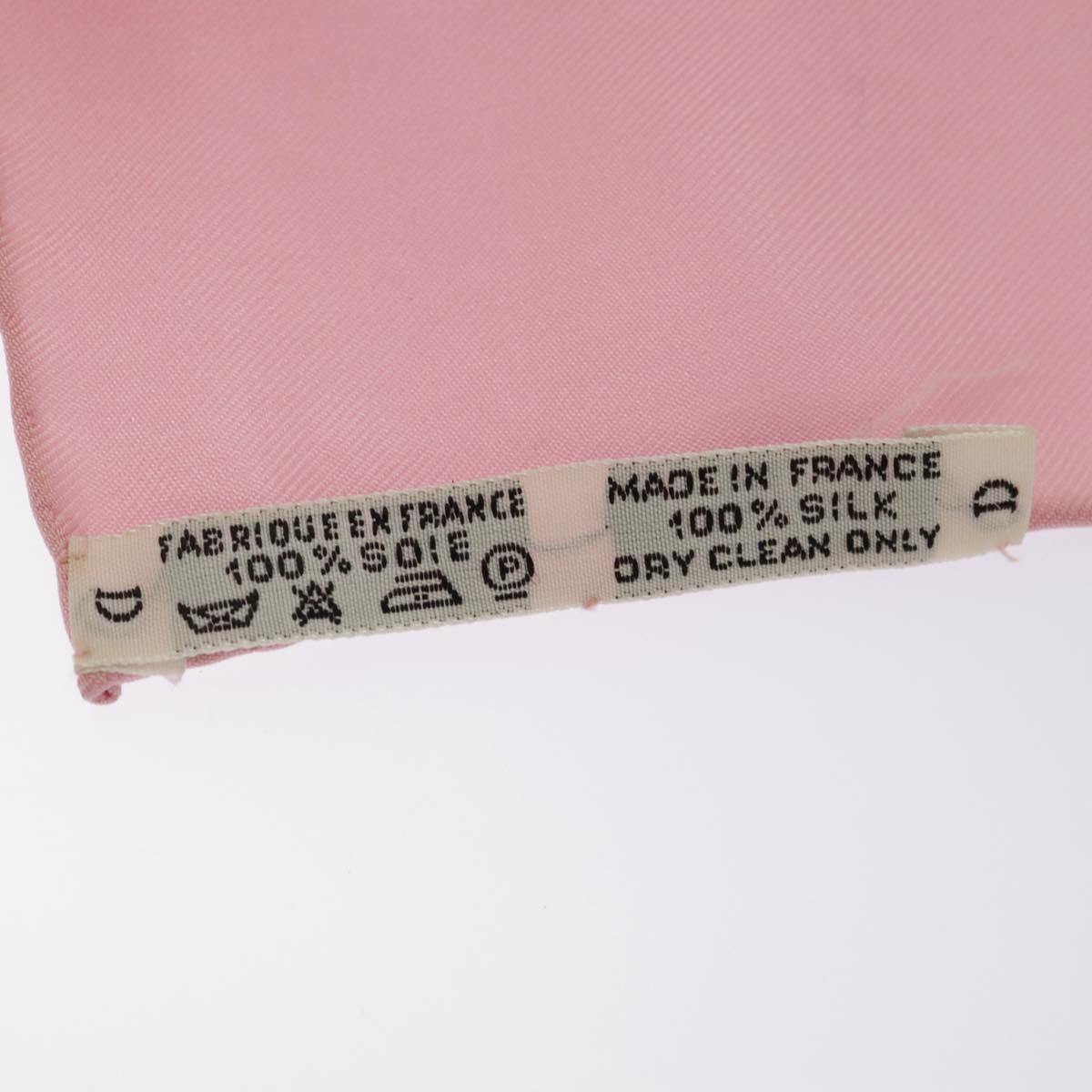 HERMES Carre 90 Scarf ""Pourvu qu'on ait l'ivresse..."" Silk Pink Auth 99503