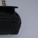 BALLY Chain Shoulder Bag Leather Black Auth 99505-15