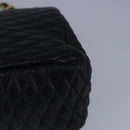 BALLY Chain Shoulder Bag Leather Black Auth 99505-17