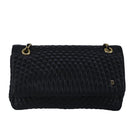 BALLY Chain Shoulder Bag Leather Black Auth 99505-13