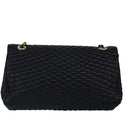 BALLY Chain Shoulder Bag Leather Black Auth 99505-2