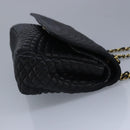 BALLY Chain Shoulder Bag Leather Black Auth 99505-4