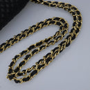 BALLY Chain Shoulder Bag Leather Black Auth 99505-7