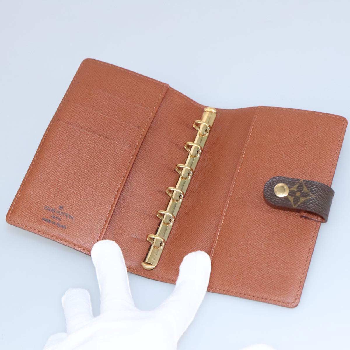 LOUIS VUITTON Monogram Agenda PM Day Planner Cover R20005 LV Auth 99513