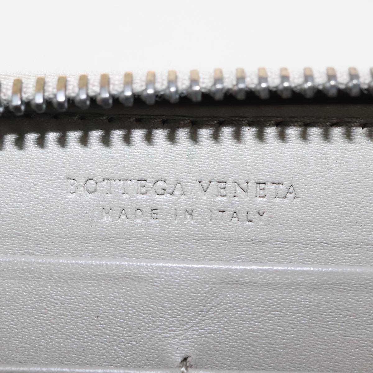 BOTTEGA VENETA INTRECCIATO Long Wallet Leather Gray Auth 99517