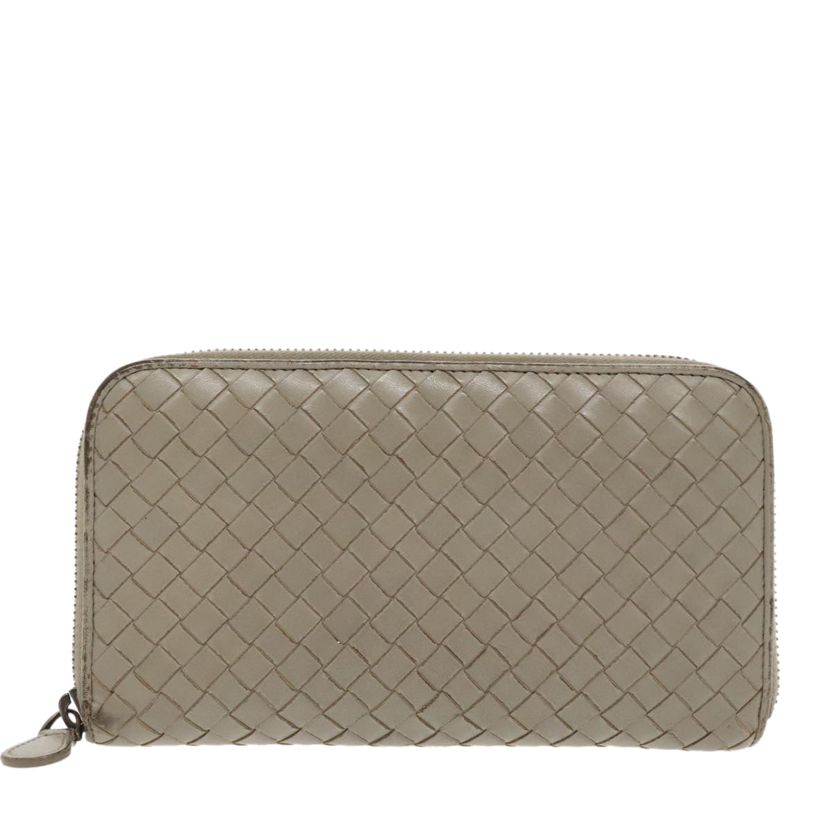 BOTTEGA VENETA INTRECCIATO Long Wallet Leather Gray Auth 99517 - 0