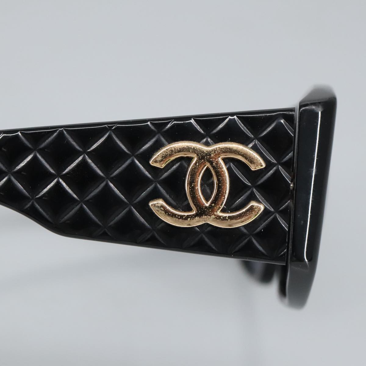 CHANEL Sunglasses plastic Black CC Auth 99518