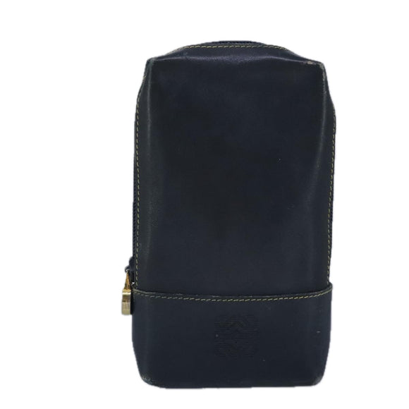 LOEWE Pouch Leather Navy Auth 99519