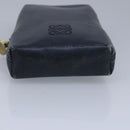 LOEWE Pouch Leather Navy Auth 99519-6