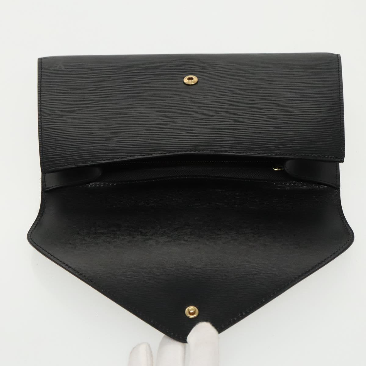 LOUIS VUITTON Epi Art Deco Clutch Bag Black M52632 LV Auth 99521