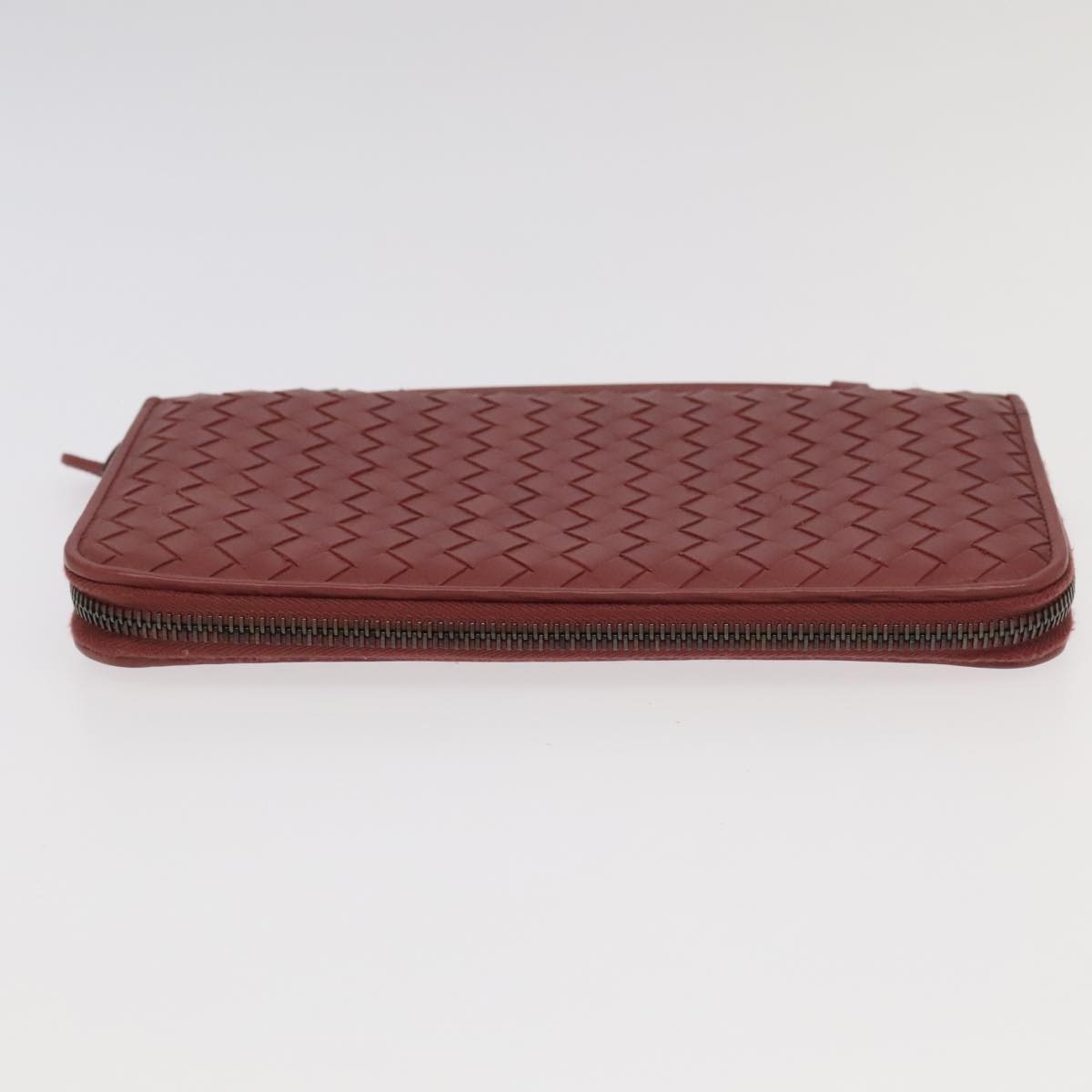 BOTTEGA VENETA INTRECCIATO Travel Case Leather Red Auth 99528