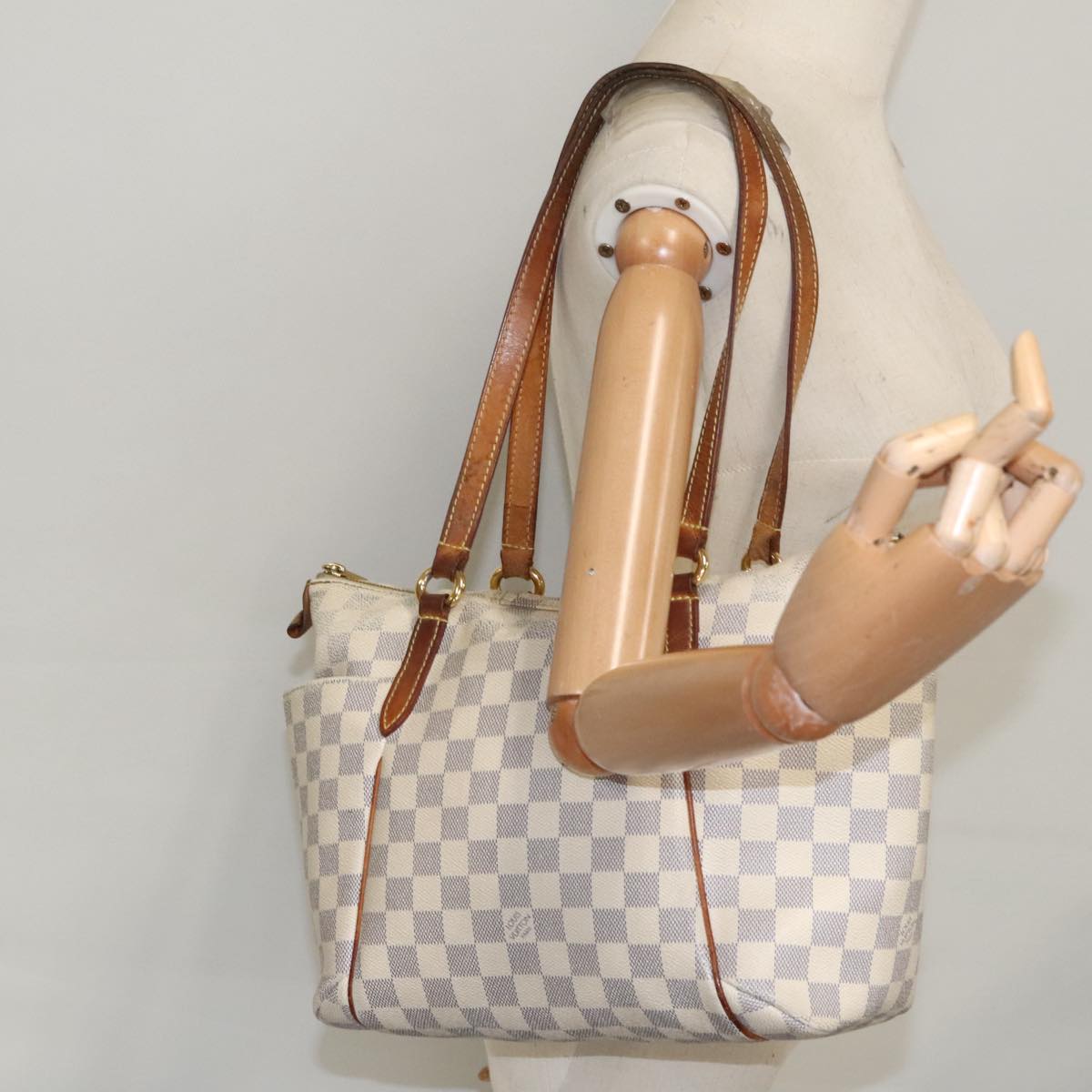 LOUIS VUITTON Damier Azur Totally PM Tote Bag N41280 LV Auth 99532