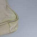 PRADA Tote Bag Nylon White Silver Auth 99539-17