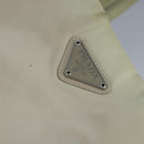 PRADA Tote Bag Nylon White Silver Auth 99539-18