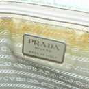 PRADA Tote Bag Nylon White Silver Auth 99539-9