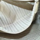 PRADA Tote Bag Nylon White Silver Auth 99539-23