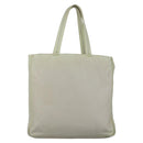 PRADA Tote Bag Nylon White Silver Auth 99539-2