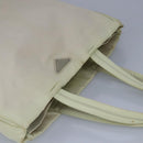 PRADA Tote Bag Nylon White Silver Auth 99539-6