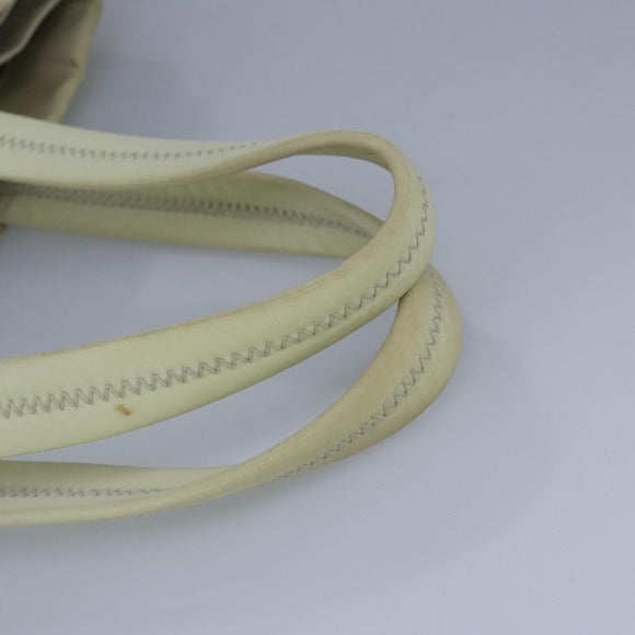 PRADA Tote Bag Nylon White Silver Auth 99539